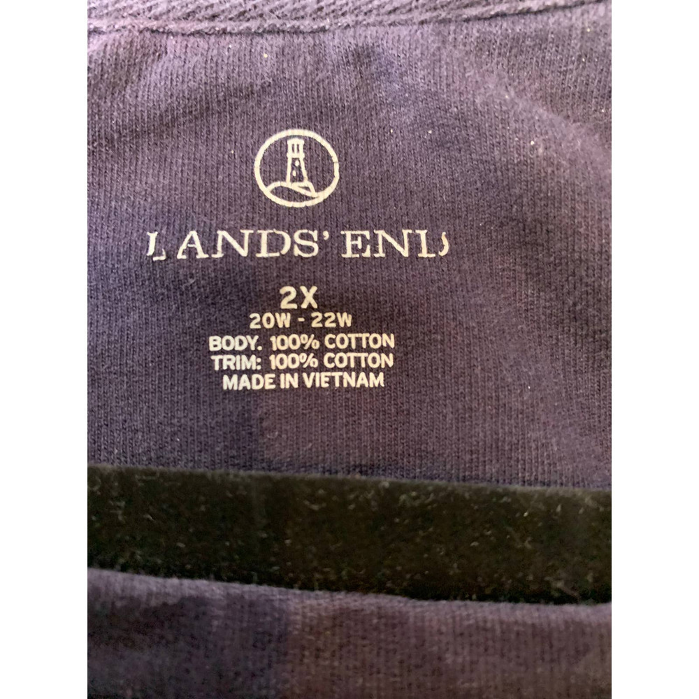 Lands End Navy Blue Lace Front Blouse Top SZ 2X  * - Picture 3 of 5